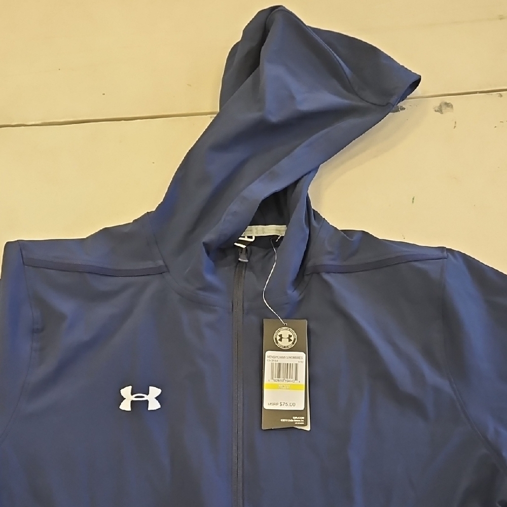 Under Armour Navy Blue Short Sleeve Hoodie - Picture 3 of 4